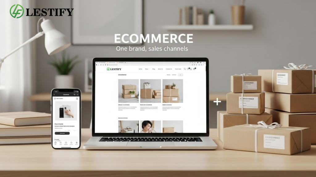 LESTIFY ecommerce business showcasing a multi-channel online shopping experience through marketplaces and its own ecommerce website, focusing on trust and consistency